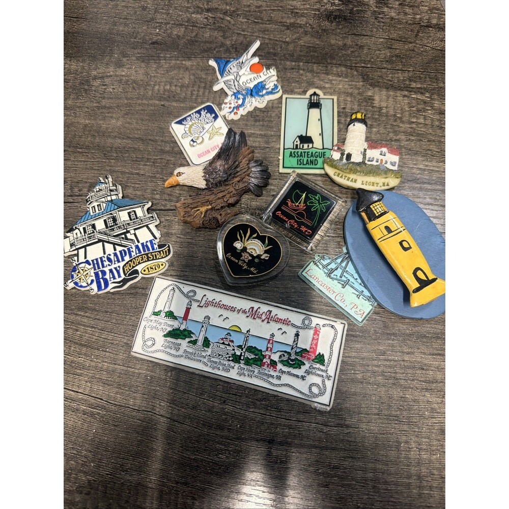 Vintage Magnets︱Ocean City, MD︱PA︱MA︱East Coast︱Beach︱Lot of  11